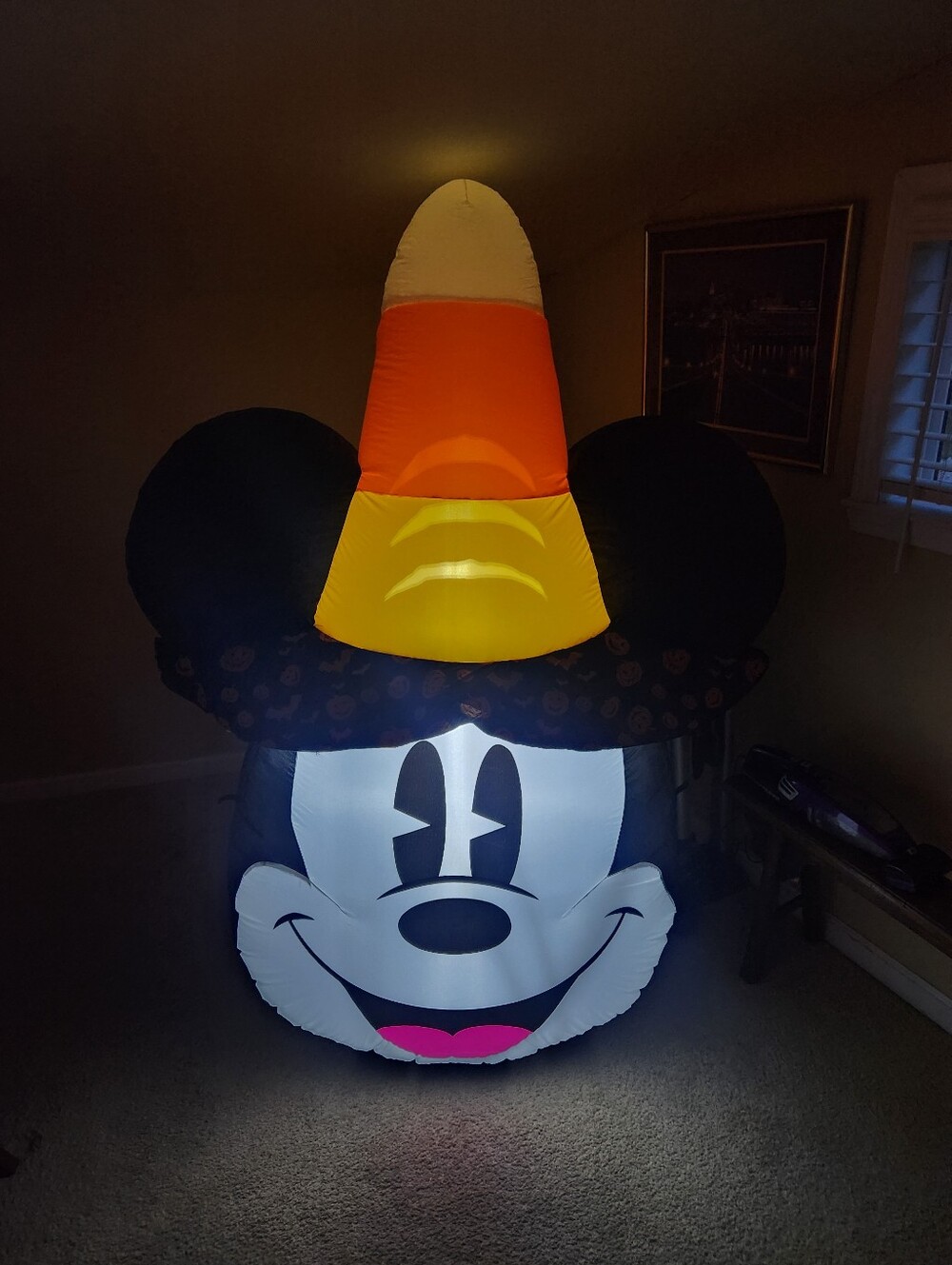 6ft Disney Inflatable Mickey Mouse Halloween Head No Side Straps. New Blower.